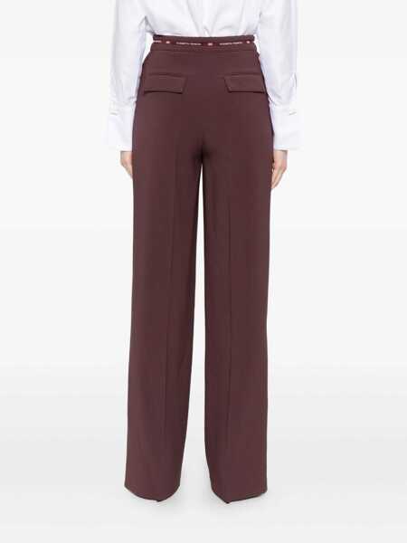 Pantaloni casual Elisabetta Franchi Elisabetta Franchi Burgundy High-Waist Trousers Red Femei (BM 18799557) 3