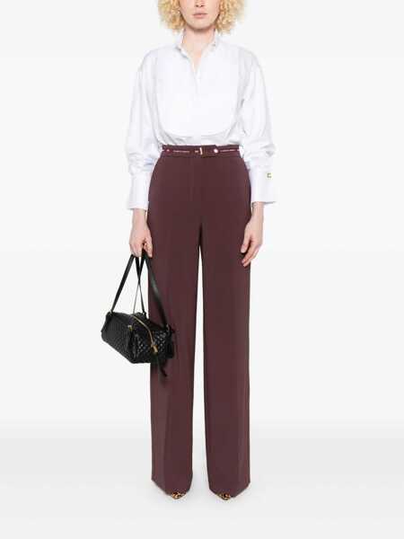 Pantaloni casual Elisabetta Franchi Elisabetta Franchi Burgundy High-Waist Trousers Red Femei (BM 18799557) 1
