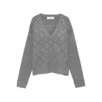 Pulovere Blumarine Geometric V-Neck Sweater Femei