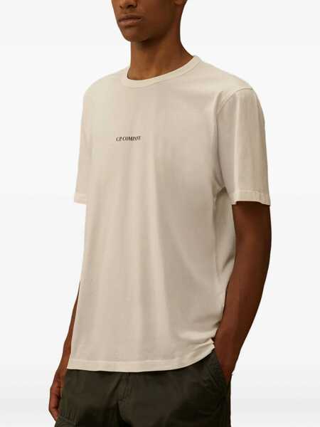 Tricouri C.P. Company C.P. Company Crew Neck T-Shirt With Logo WHITE Barbati (BM 18799752) 3