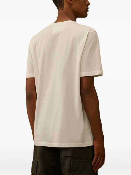 Tricouri C.P. Company C.P. Company Crew Neck T-Shirt With Logo WHITE Barbati (BM 18799752) 4