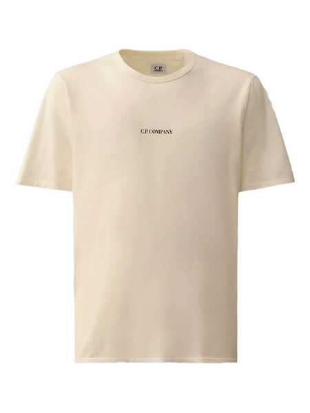 Tricouri C.P. Company C.P. Company Crew Neck T-Shirt With Logo WHITE Barbati (BM 18799752) 1