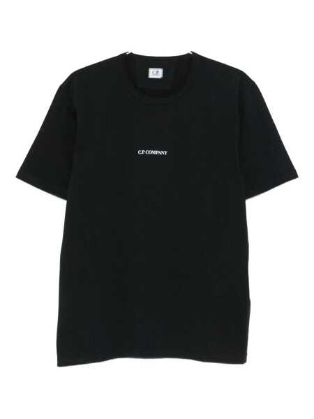 Tricouri C.P. Company C.P. Company Crew Neck T-Shirt With Logo Black Barbati (BM 18799755) 1