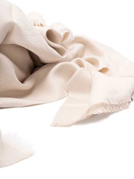 Esarfe Elisabetta Franchi Elisabetta Franchi Jacquard Scarf With Logo All-Over Patter WHITE Femei (BM 18800046) 3