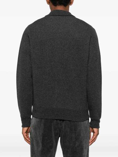 Bomber jacket Lardini DOUBLE KNITTED BOMBER JACKET Gray Barbati (BM 18800916) 4