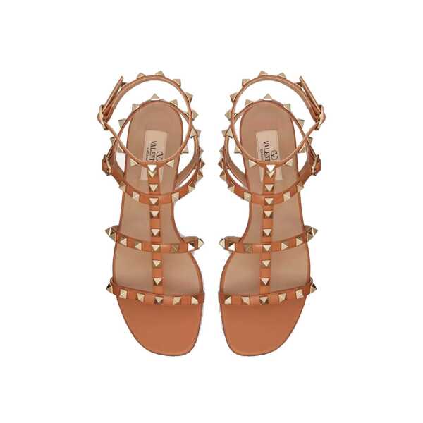 Sandale Valentino Garavani Valentino garavani Rockstud Flat Sandals Brown Femei (BM 18801003) 3