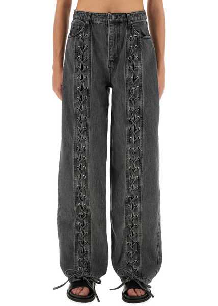 Blugi skinny ROTATE Birger Christensen Pants With Laces BLACK Femei (BM 18801361) 1