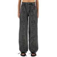 Blugi skinny Pants With Laces Femei