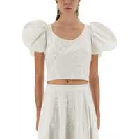 Bluze Cotton Top With Puff Sleeves Femei
