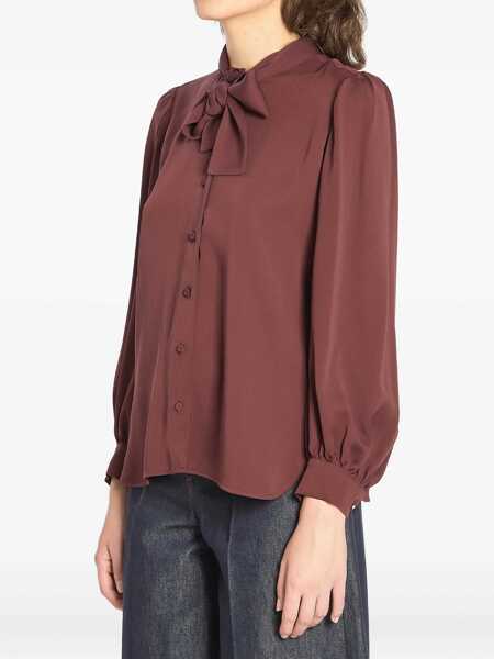 Camasi Max Mara Melania Silk Shirt BORDEAUX Femei (BM 18801541) 2