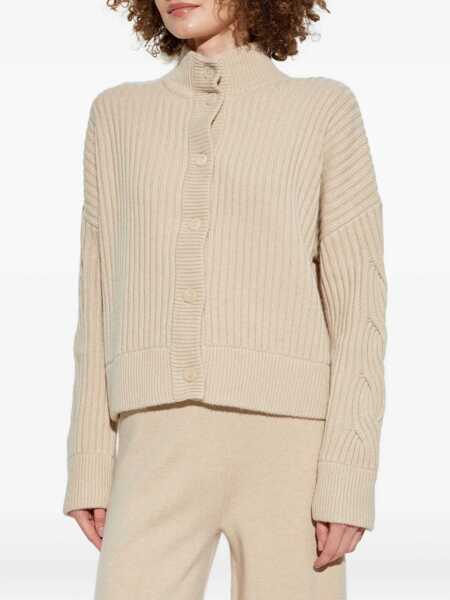 Cardigane Max Mara Ribbed Cardigan In Wool And Cashmere BEIGE Femei (BM 18801547) 3