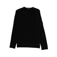 Pulovere Stone Island Black Wool Fisherman Rib Jumper Barbati