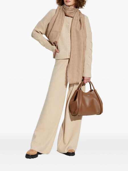 Cardigane Max Mara Ribbed Cardigan In Wool And Cashmere Beige Femei (BM 18803079) 2