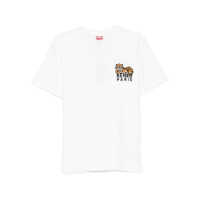 Tricouri Kenzo Black Cotton T-Shirt With Embroidered Tiger Logo Barbati