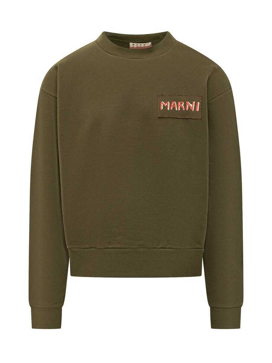 Pulovere Marni Marni Sweatshirt With Embroidered Logo Patch Marni GREEN Barbati (BM 18805365) 1