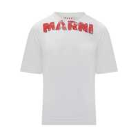 Topuri Marni Marni T-Shirt With Red Logo Barbati