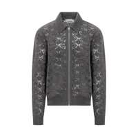 Pulovere Jil Sander Jil Sander Grey Embroidered Knitted Jacket Barbati