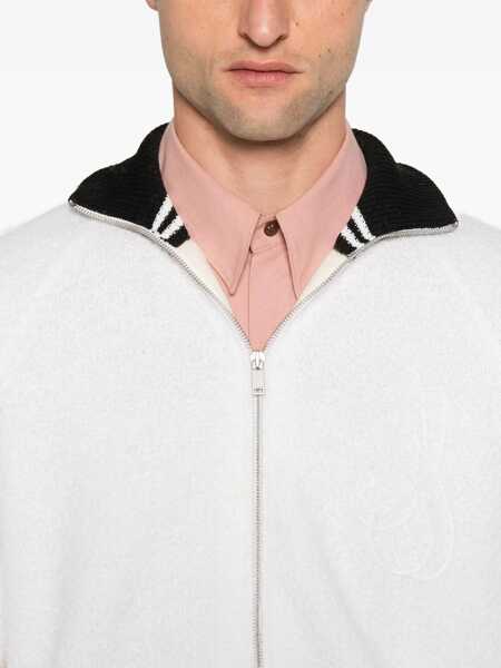 Pulovere Jil Sander Jil Sander Jil Sander Two-Tone Knit Jacket With Zip WHITE Barbati (BM 18805836) 3