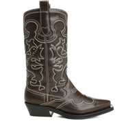 Bocanci Ganni Leather Ankle Boots Femei