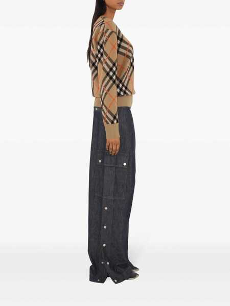 Pulovere Burberry Burberry Check Wool Blend Sweater Brown Femei (BM 18807324) 3