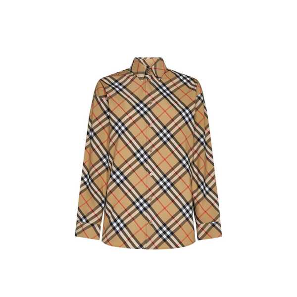 Camasi Burberry Burberry Check Cotton Shirt Brown Femei (BM 18807348) 1