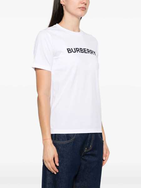 Tricouri Burberry Burberry Cotton Logo T-shirt White Femei (BM 18807351) 3
