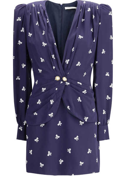 Rochii Alessandra Rich Bow patterned short Dress NAVY BLUE-WHITE Femei (BM 18807547) 1