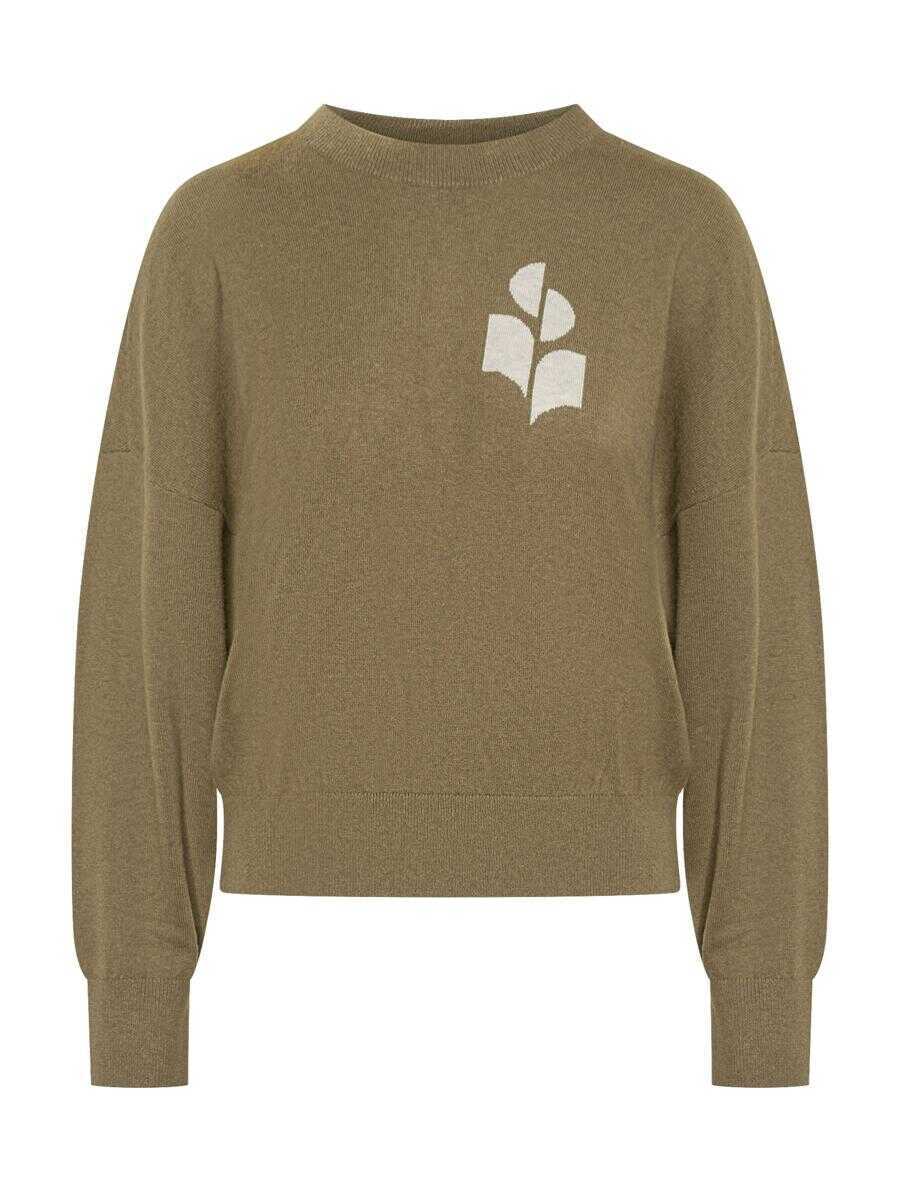 Pulovere Isabel Marant Isabel Marant toile Ivory Marant toile Logo Sweater GREEN Femei (BM 18808440) 1