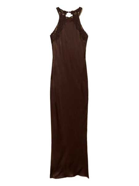Rochii TWINSET Twinset Long Brown Dress With Halter Neckline In Lace BROWN Femei (BM 18809058) 1