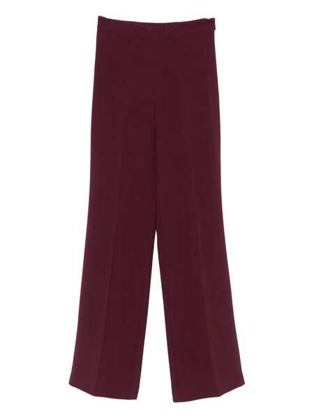 Pantaloni casual TWINSET Twinset Burgundy Flared Trousers Red Femei (BM 18809061) 1
