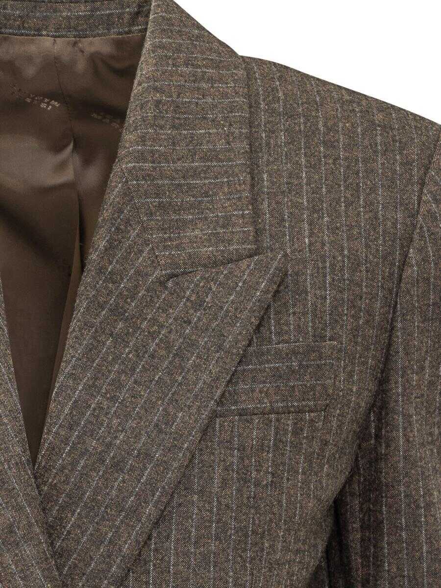 Sacouri Isabel Marant Isabel Marant Isabel Marant Double-Breasted Blazer In Striped Wool BROWN Femei (BM 18809340) 4