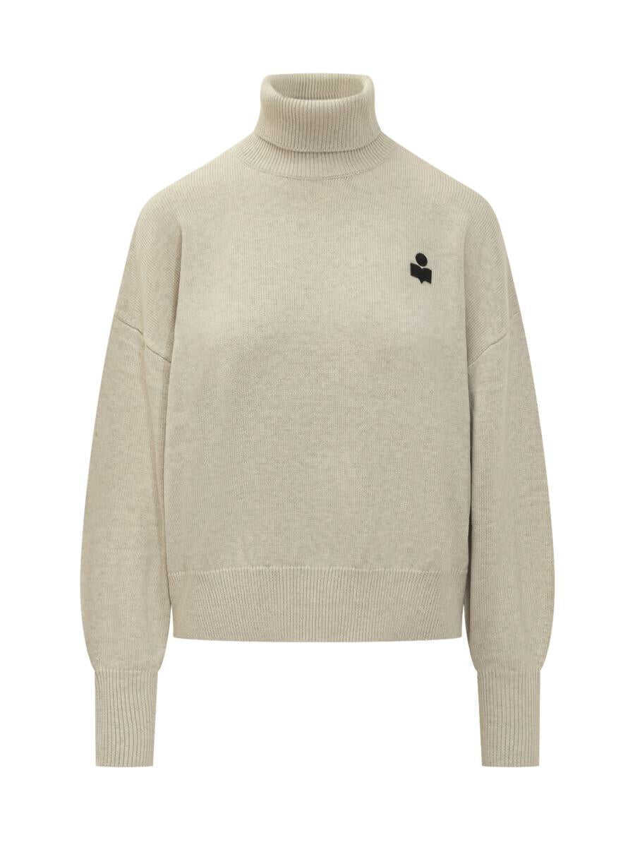 Pulovere Isabel Marant Isabel Marant toile Wool Turtleneck With Logo Black Marant toile WHITE Femei (BM 18809442) 1