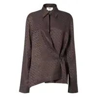 Camasi Fendi Ff Jacquard Silk Shirt Femei