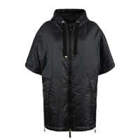 Geci Max Mara Black Padded Cape With Drip-Proof Canvas Hood Femei
