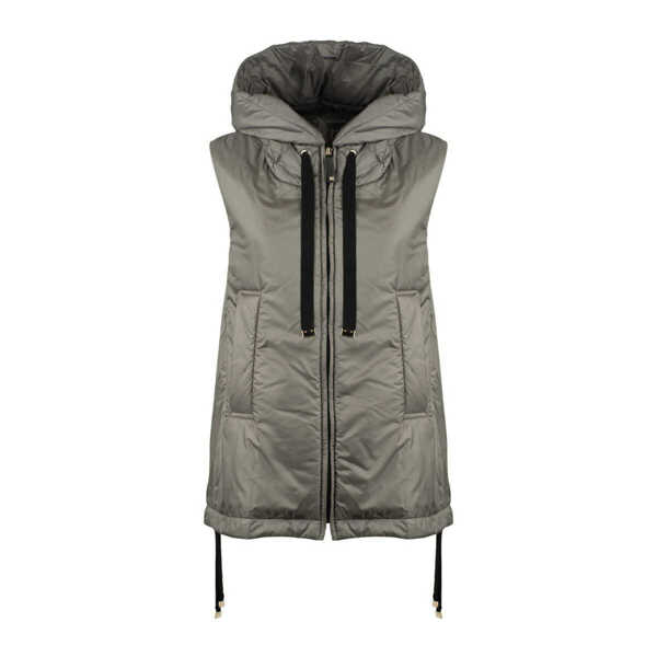 Geci Max Mara Max Mara Charcoal Gray Padded Vest With Hood Made Of Drip-Proof Canvas GRAY Femei (BM 18813483) 1
