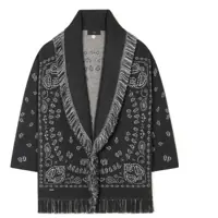 Cardigane Alanui Cardigan Jacquard Bandana Charcoal/Multi Femei