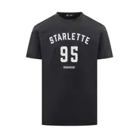 Tricouri DSQUARED2 Black Starlette 95 T-Shirt With Dsquared2 Logo Barbati