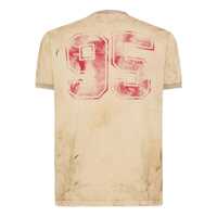 Tricouri DSQUARED2 pentru Barbati - Tricouri DSQUARED2 DSQUARED2 Dsquared2 Vintage Dirty Effect Logo T-Shirt Beige Barbati (BM 18815547) - B-mall.ro