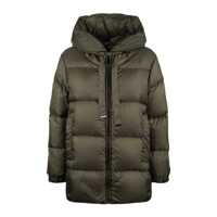 Geci de iarna Max Mara Khaki Green Anti-Drip Canvas Down Jacket Femei