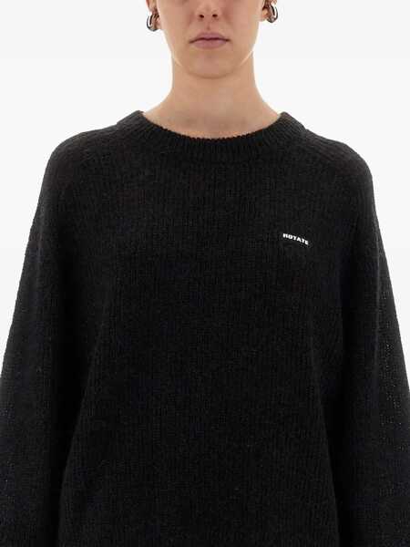Pulovere casual ROTATE Birger Christensen Lightweight Jersey With Logo BLACK Femei (BM 18816631) 4
