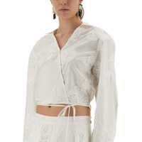 Imbracaminte ROTATE Birger Christensen Dama - Bluze ROTATE Birger Christensen Wrap-Around Shirt Top WHITE Femei (BM 18816724) - B-mall.ro
