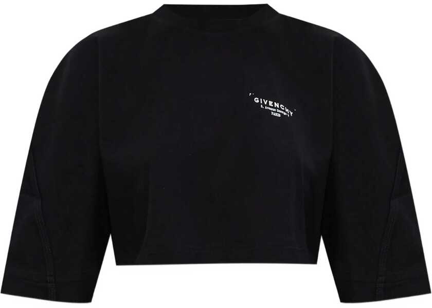 Tricouri Givenchy Cropped T-Shirt With Logo Print BLACK Femei (BM 18816916) 1