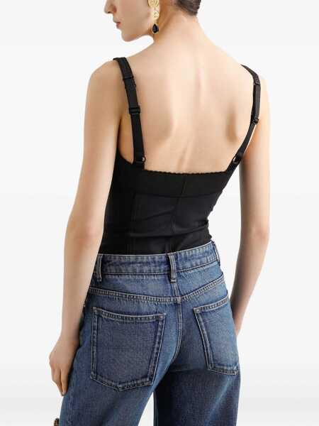 Bluze Dolce & Gabbana Satin Bustier Top BLACK Femei (BM 18816919) 4
