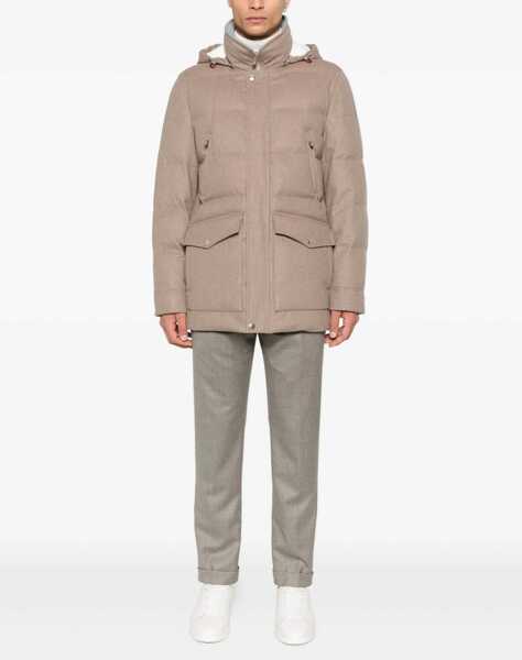 Geci de iarna Brunello Cucinelli Cashmere Down Jacket NOCCIOLAPANAMAGRIGIO CHIARO Barbati (BM 18817177) 2