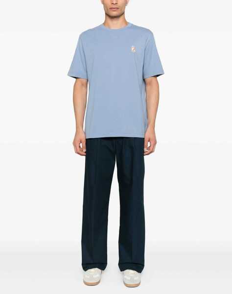 Tricouri MAISON KITSUN Standing Fox T-Shirt POWDER BLUE Barbati (BM 18817216) 2