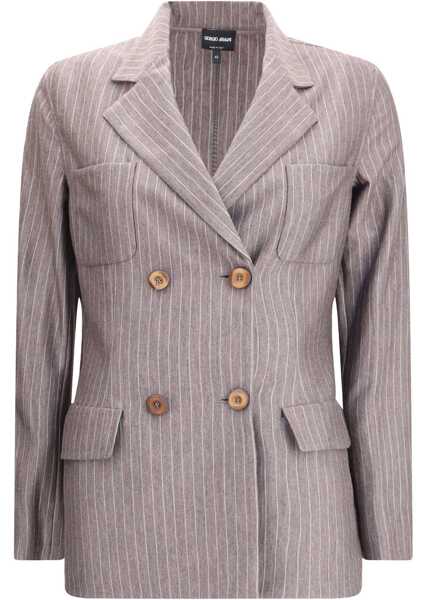 Sacouri Giorgio Armani Double-breasted Blazer FANCY BROWN Femei (BM 18817240) 1