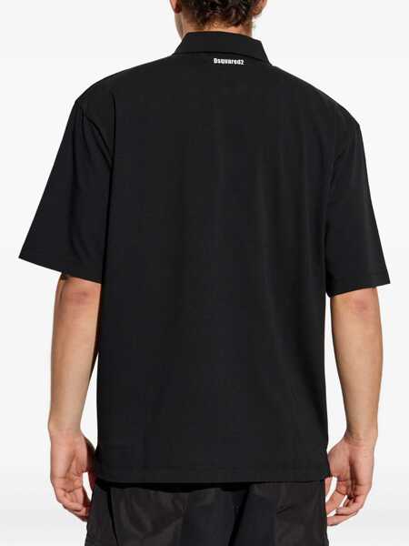 Tricouri Polo DSQUARED2 Polo Shirt with logo BLACK  WHITE PRINT Barbati (BM 18817264) 4