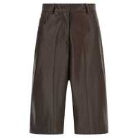 Pantaloni casual Nude Leather-Effect Bermuda Shorts Femei