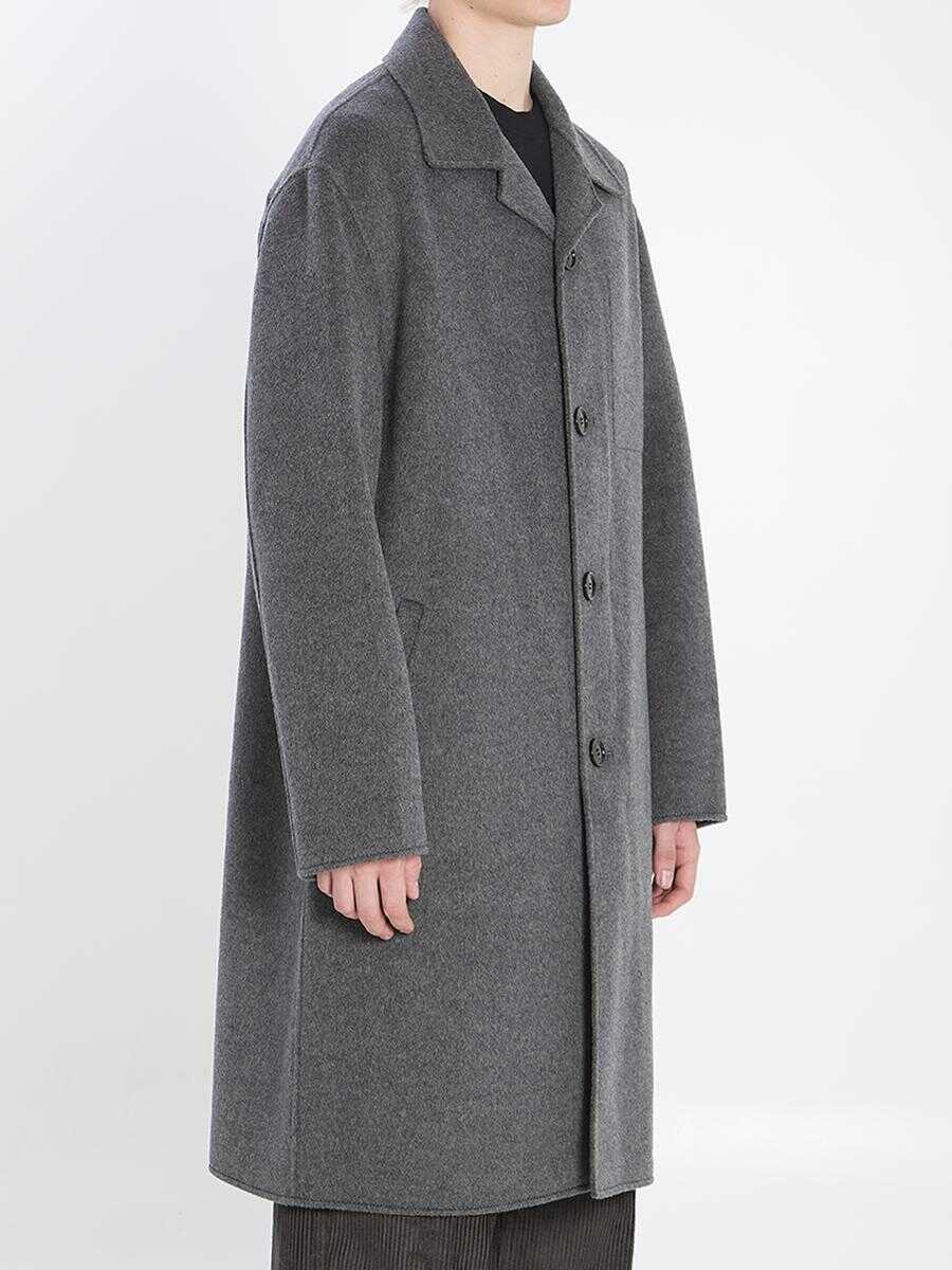 Paltoane AMI Paris Wool And Cashmere Coat GREY Barbati (BM 18820644) 2