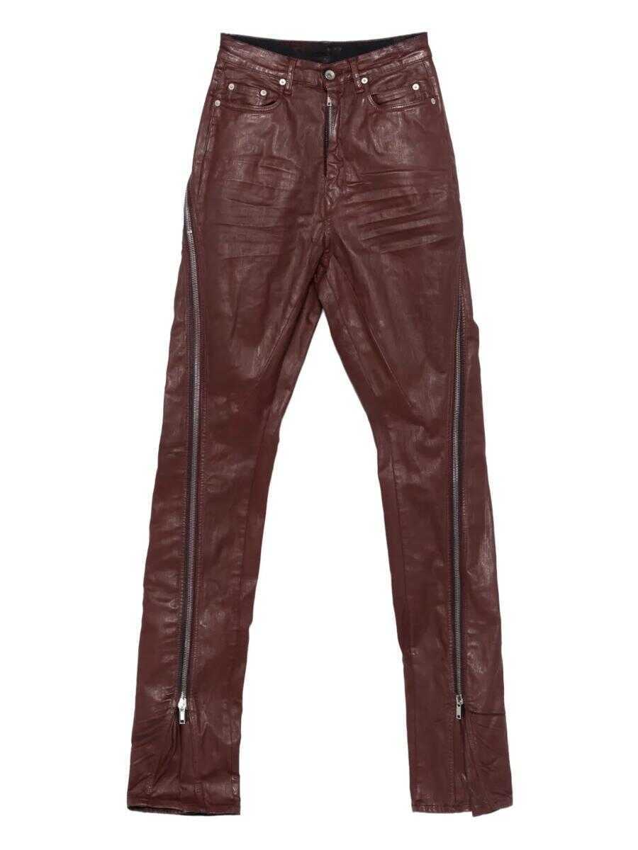 Blugi Rick Owens Rick Owens Drkshdw Bolan Banana Jeans With Side Zip BROWN Femei (BM 18821598) 1